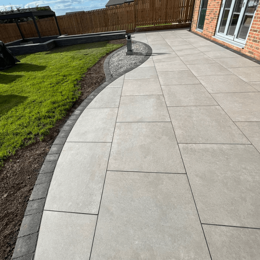 Ferro Light Grey Outdoor Porcelain Paving Slabs - 800x800x20 mm