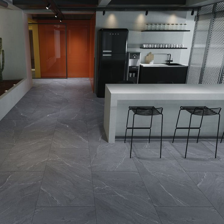 Laguna Anthracite Matt Indoor Wall&Floor Porcelain Tile-1200x600mm