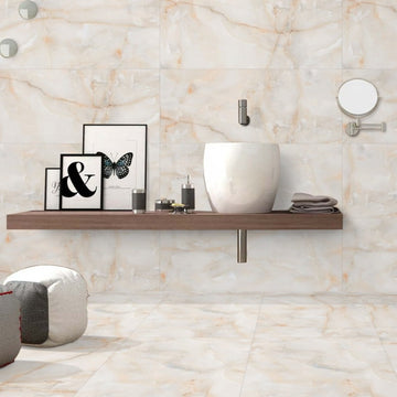 Onyx Cream Polished Indoor Wall&Floor Porcelain Tile-1200x600mm