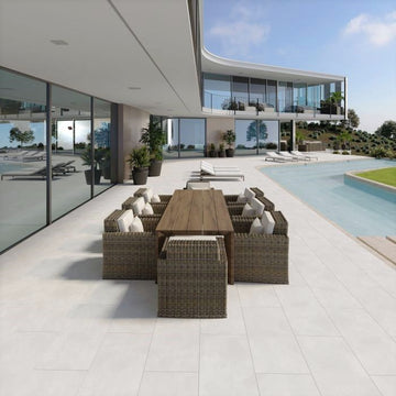 Padova Off White Outdoor Porcelain Paving Slabs - 1200x600x20 mm