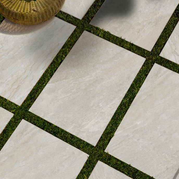 Quarzite Beige Outdoor Porcelain Paving Slabs - 900x600x20 mm