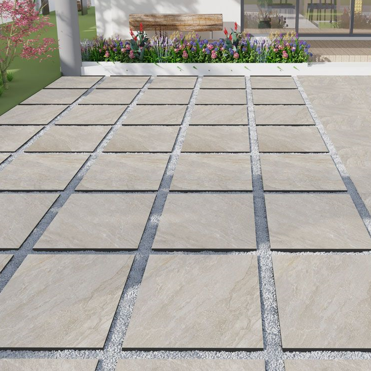 Quarzite Beige Outdoor Porcelain Paving Slabs - 900x600x20 mm