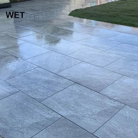 Quarzite Grey Driveway Porcelain Paving Slabs - 900x450x30mm
