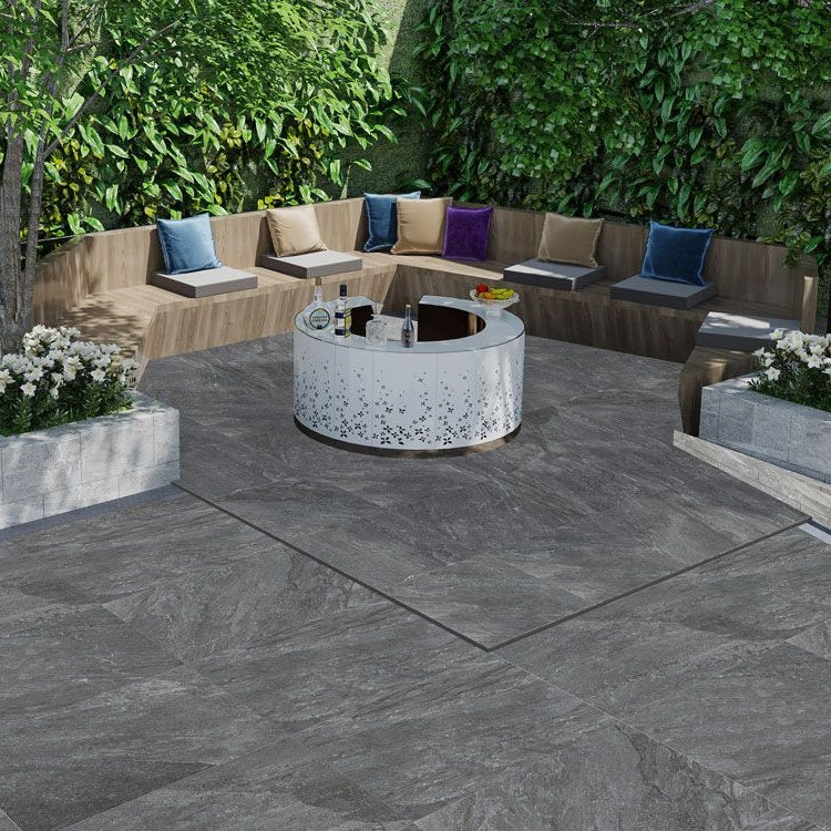 Quarzite Nero Outdoor Porcelain Paving Slabs - 900x600x20 mm