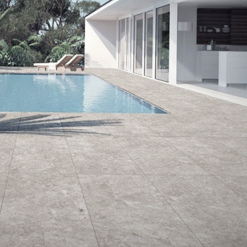 Silver Travertine Outdoor Porcelain Paving Slabs - 900x600x20 mm