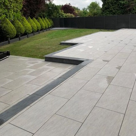 Tasos Gris Outdoor Porcelain Paving Slabs - 900x450x20 mm