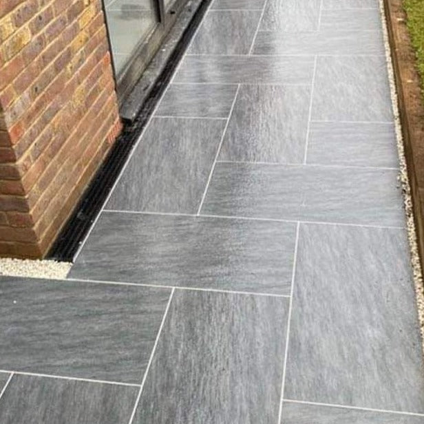Tasos Nero Outdoor Porcelain Paving Slabs - 900x450x20 mm