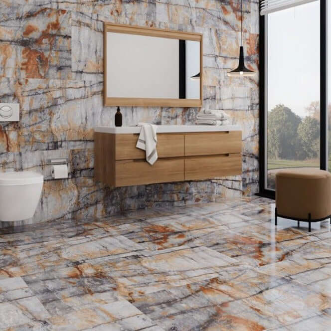 XXL Amalfi Golden Polished Indoor Wall&Floor Porcelain Tile-1200x600mm