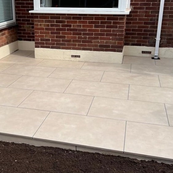 River Sand Outdoor Porcelain Paving Slabs - 900x600x20 mm